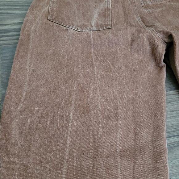 Vintage Fair Focus Japanese Men's Straight Jeans Size M Brown Double Skull - Picture 6 of 11